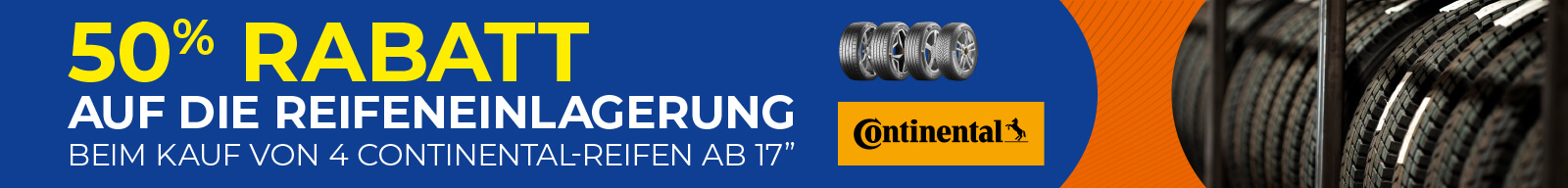 Aktion Continental -50% auf die Reifenlagerung
